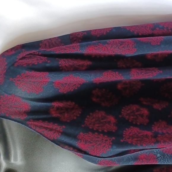 LuLaRoe "Monroe" Kimono, Navy & Hot Pink, fringe, L - Picture 2 of 8